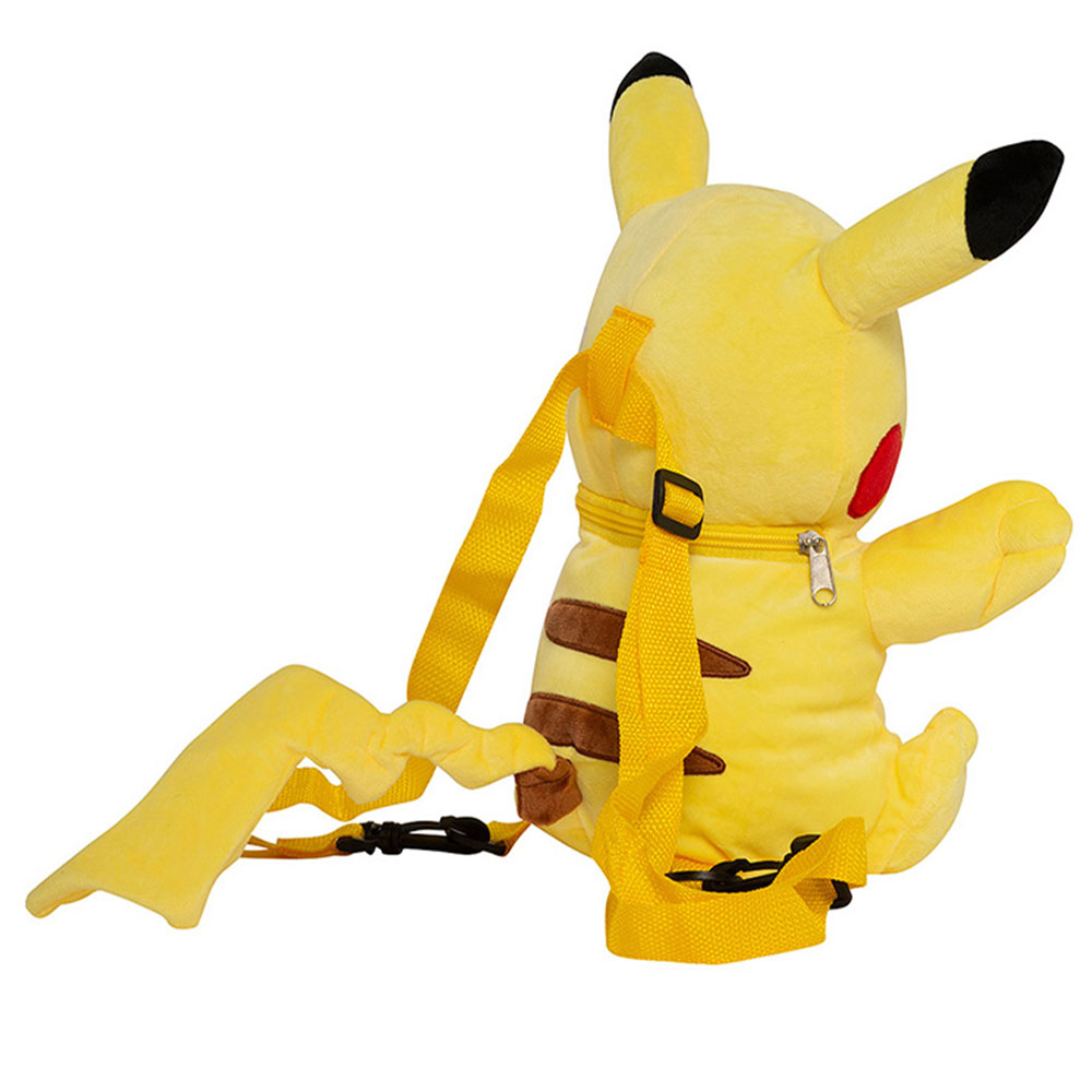 Τσάντα πλάτης λούτρινο Graffiti pikachu pokemon 1 θήκη κίτρινη (05118)