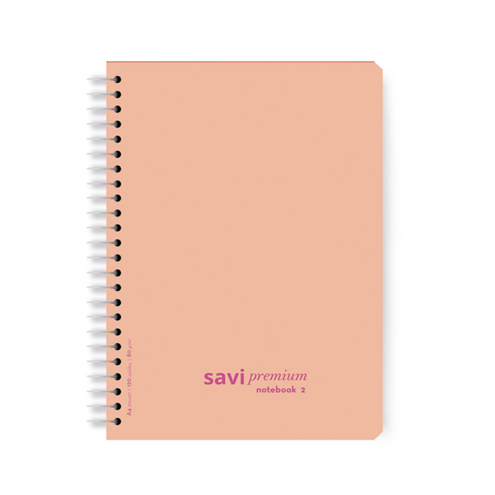 Τετράδιο σπιράλ Savi premium Α4 21X29cm 2 θέματα 60 φύλλων 80gr ροζ (202022-230)