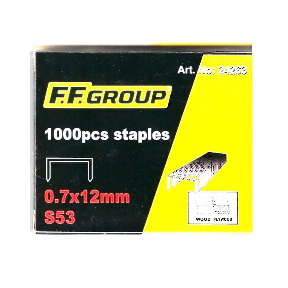 Σύρματα συρραφής καρφωτικού F.F. Group S53 συσκευασία 1000τμχ 0.7x12mm (F24263)
