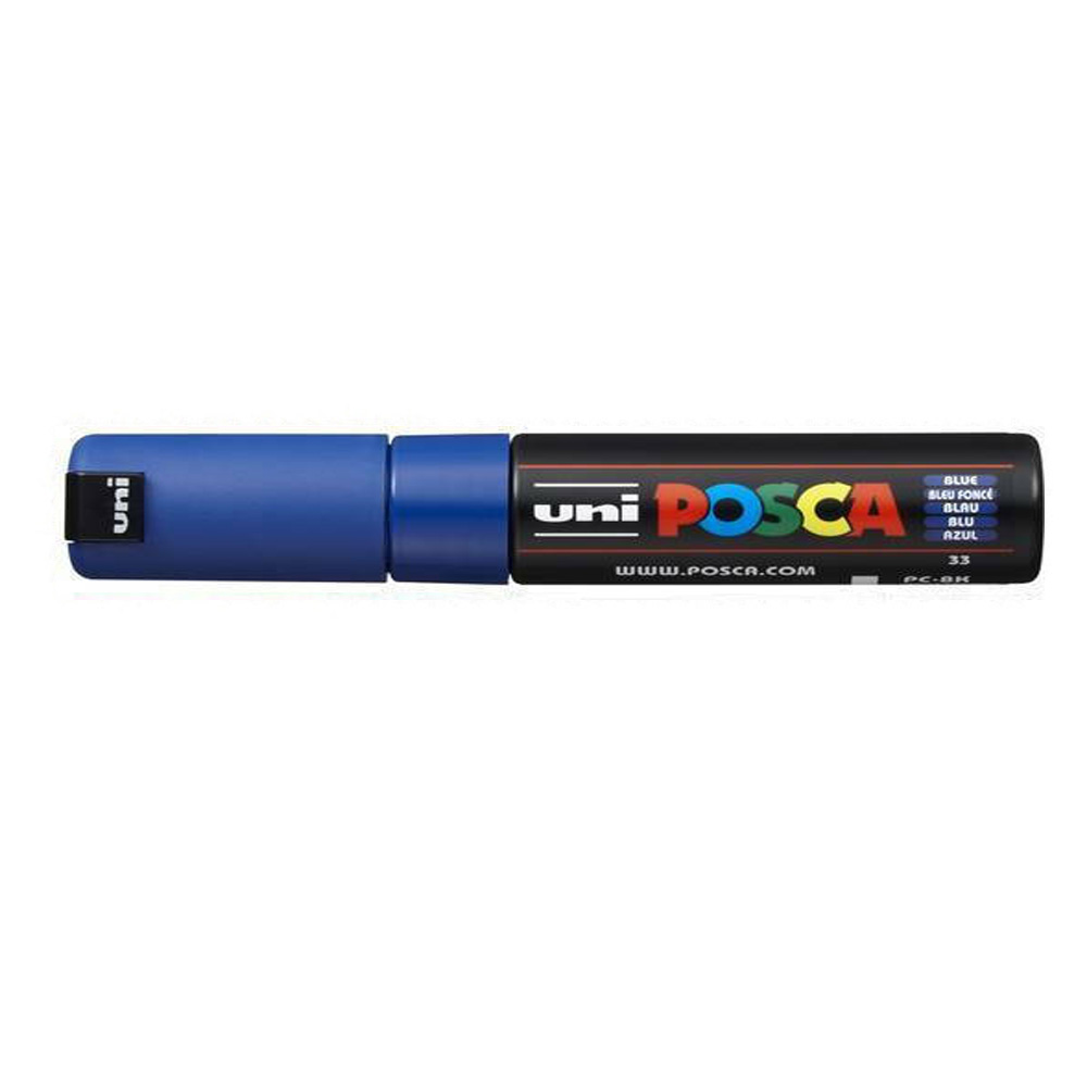 Ανεξίτηλος μαρκαδόρος 8mm Uni Posca pc-8k μπλε (PC-8K 33)