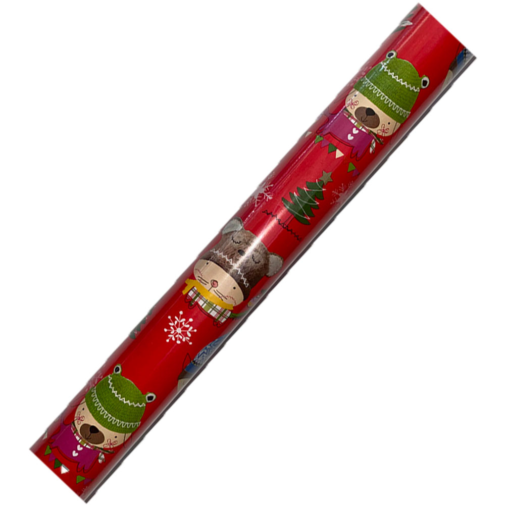 Χαρτί ρολό περιτυλίγματος Describo χριστουγεννιάτικο κόκκινο με αρκουδάκια 2mm, 70cm (DES-0053B)