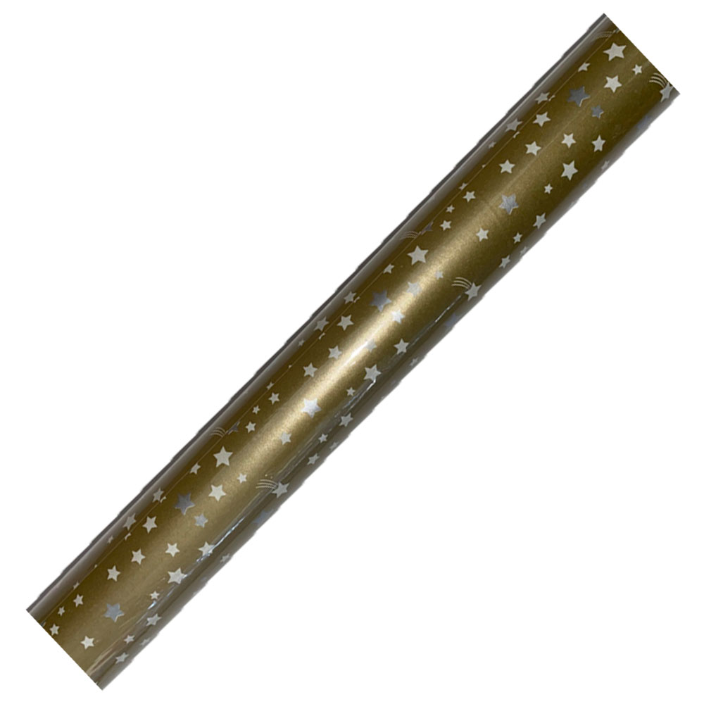 Χαρτί ρολό περιτυλίγματος Describo χριστουγεννιάτικο χρυσό με αστέρια 2mm, 70cm (DES-0053D)