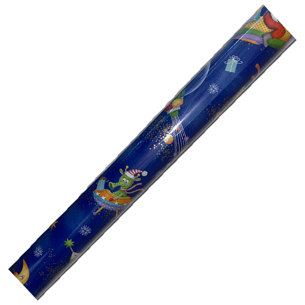 Χαρτί ρολό περιτυλίγματος Describo χριστουγεννιάτικο μπλε με άγιο βασίλη 2mm, 70cm (DES-0053F)