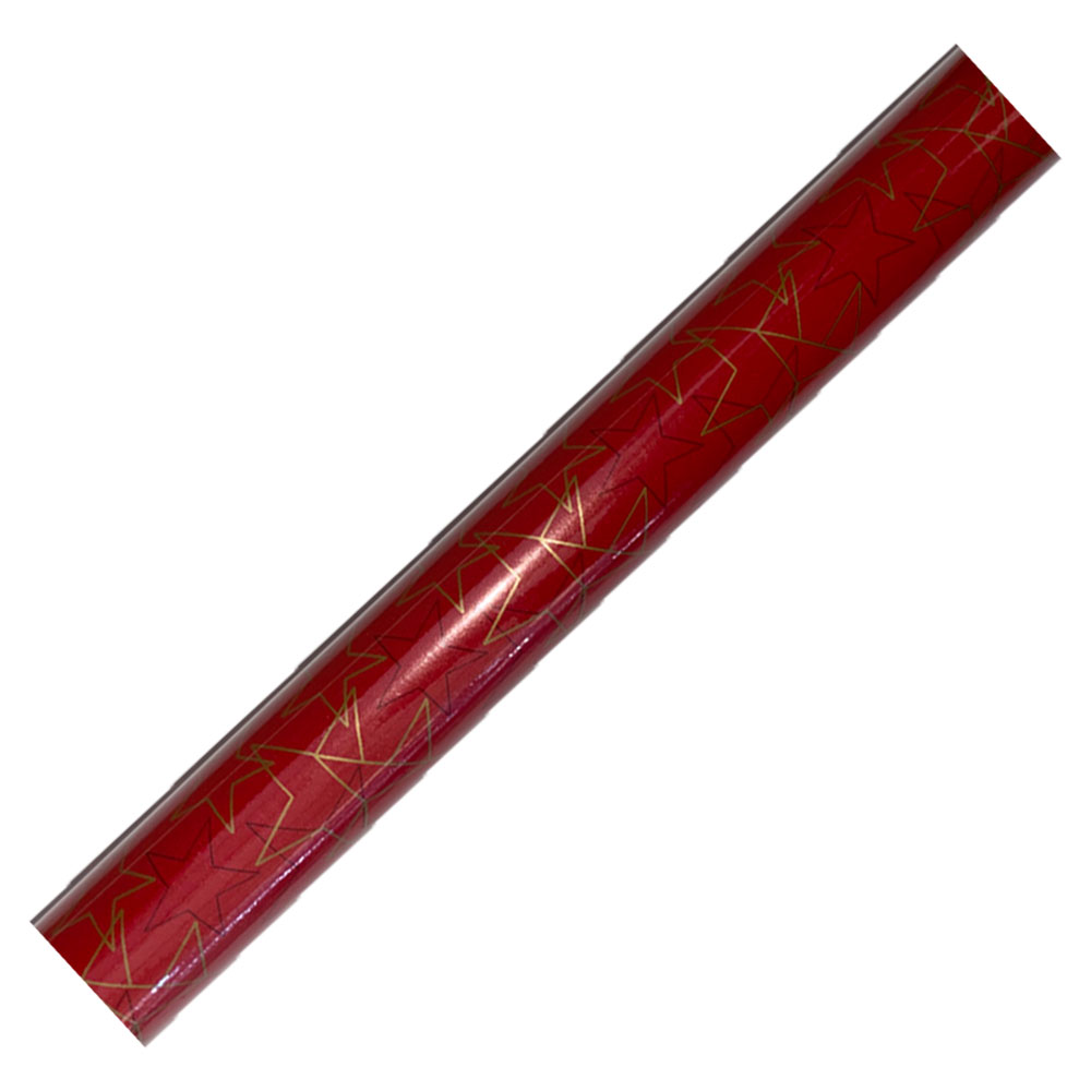 Χαρτί ρολό περιτυλίγματος Describo χριστουγεννιάτικο κόκκινο με αστέρια 2mm, 70cm (DES-0053I)