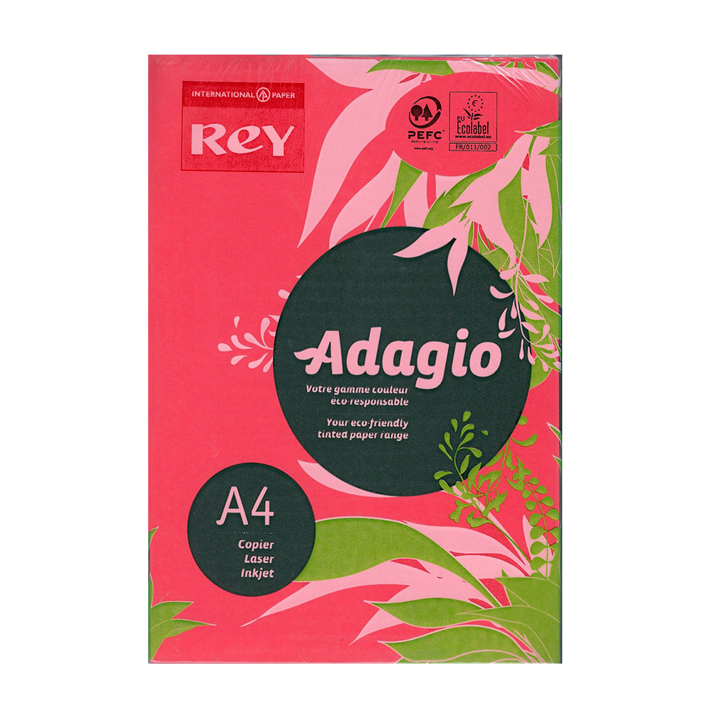 Χαρτί εκτυπώσεων χρωματιστό Adagio Α4 80gr 250 φύλλα κόκκινο (085004012)
