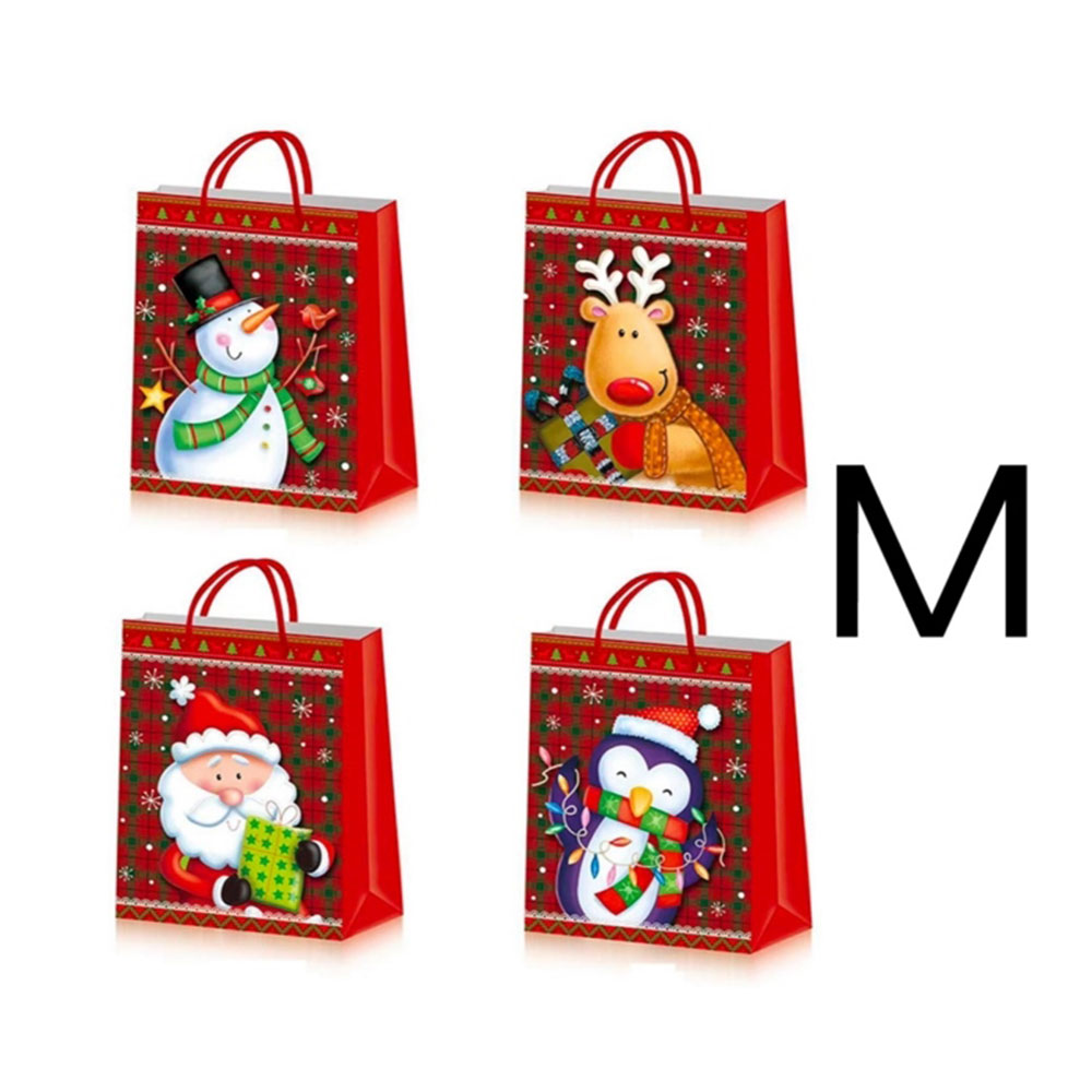 Χάρτινη χριστουγεννιάτικη σακούλα δώρου itotal medium 26X32X10,5cm διάφορα σχέδια 1 τμχ (BN1142)