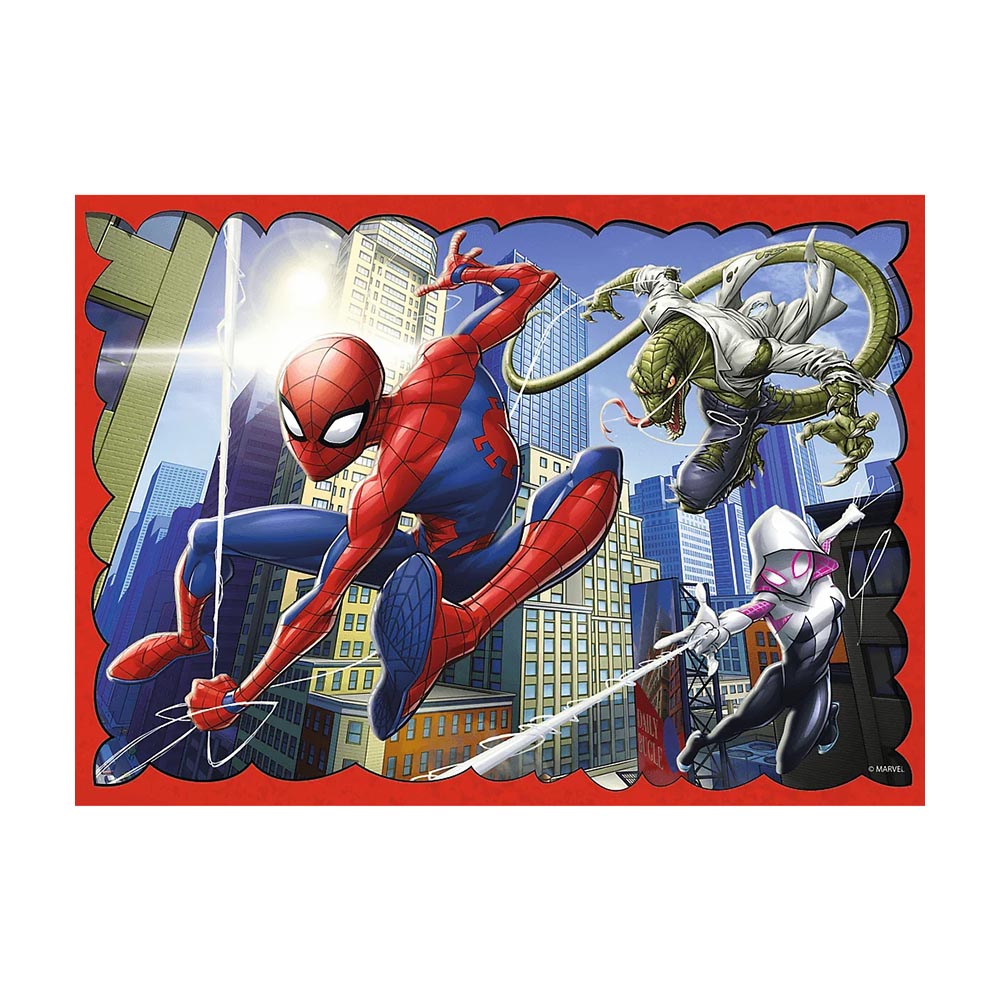 Σετ 4 σε 1 παζλ Trefl The heroic Spider-Man 35/48/54/70 τεμάχια 28,5X20,5cm (34384)