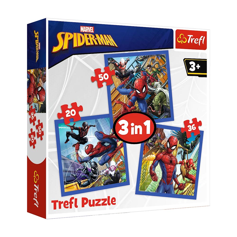 Σετ 3 σε 1 παζλ Trefl  Marvel Spider Force 20/36/50PCS (34841)