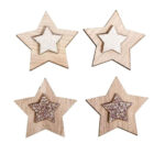 Αστέρια μινιατούρες απο ξύλο με glitter Rayher 3cm 10τμχ (46567000)