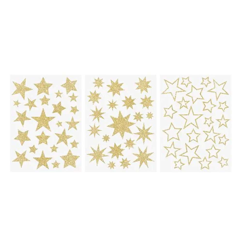 Αυτοκόλλητα αστέρια στατικά Heyda χριστουγεννιάτικα χρυσά με glitter σετ 3 φύλλα (20-3584469)