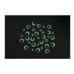 Ματάκια Rayher αυτοκόλητα φωσφοριζέ κινούμενα μαύρα σετ 40τμχ στρογγυλά (69263000)