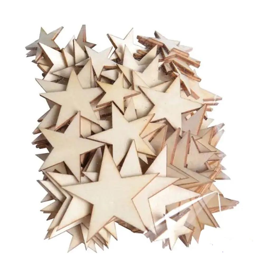 Ξύλινα αστέρια διακόσμησης Artemio ασορτί σετ 129 τεμαχίων 2-4.5cm (14002084)