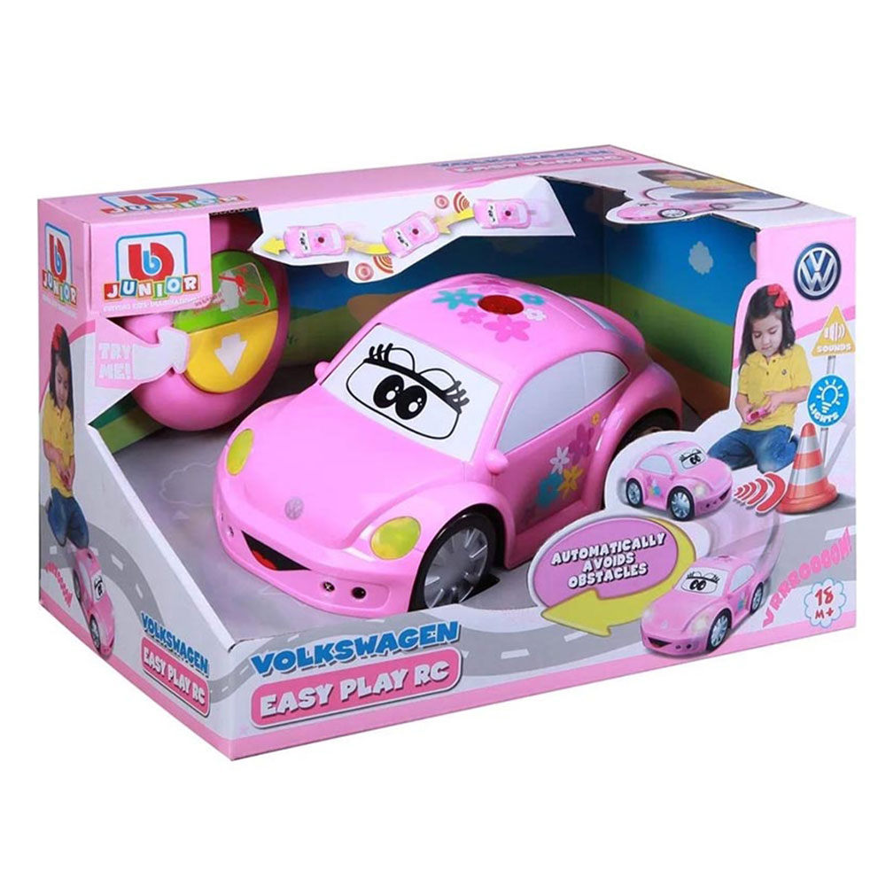 Τηλεκατευθυνόμενο όχημα με φως και μουσική Bburago junior vw volkswagen easy pink (16-92003)