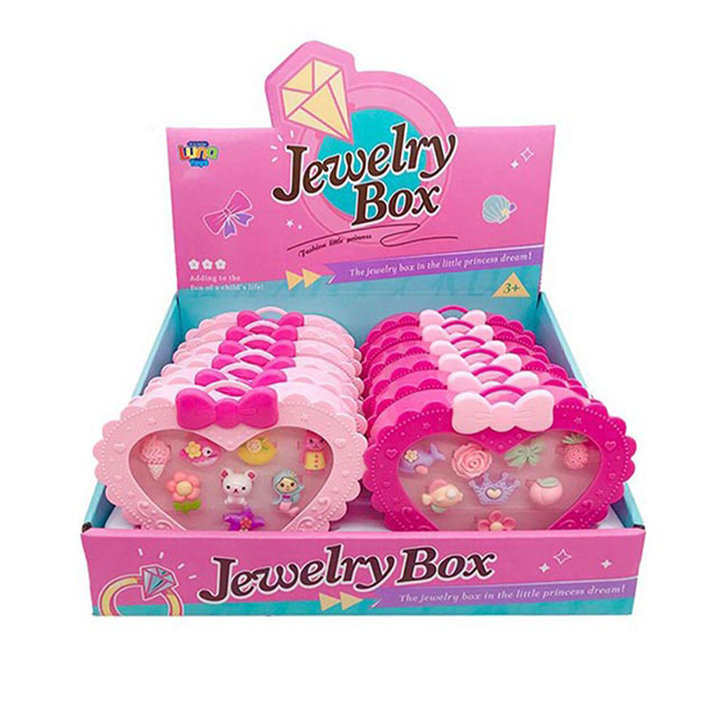 Δαχτυλίδια σετ σε κουτί διαμάντι Luna διάφορα σχέδια ροζ (000622403)