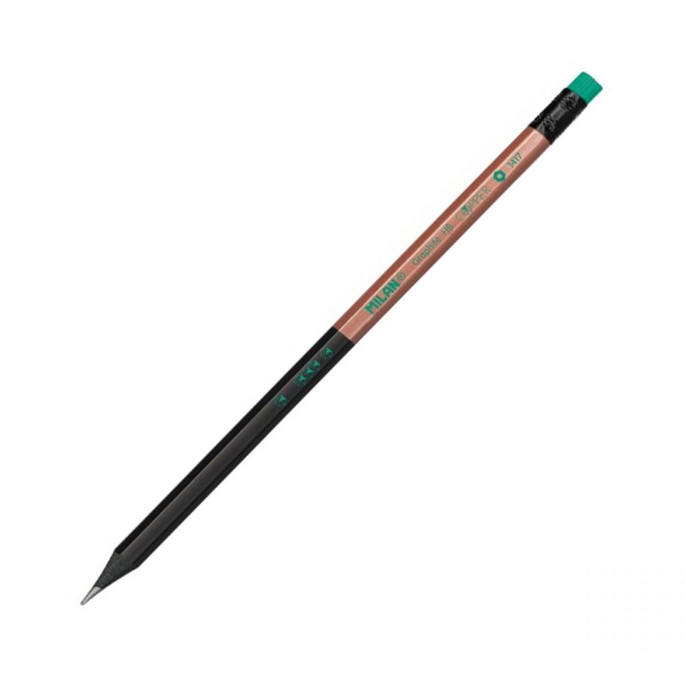Μολύβι Milan copper HB με γόμα πράσινη (071421724)