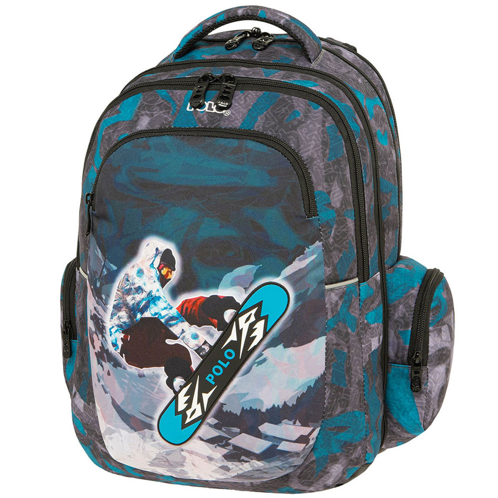 Τσάντα πλάτης δημοτικού Polo Peak Snowboard πολύχρωμη 2024 (901046-8281)