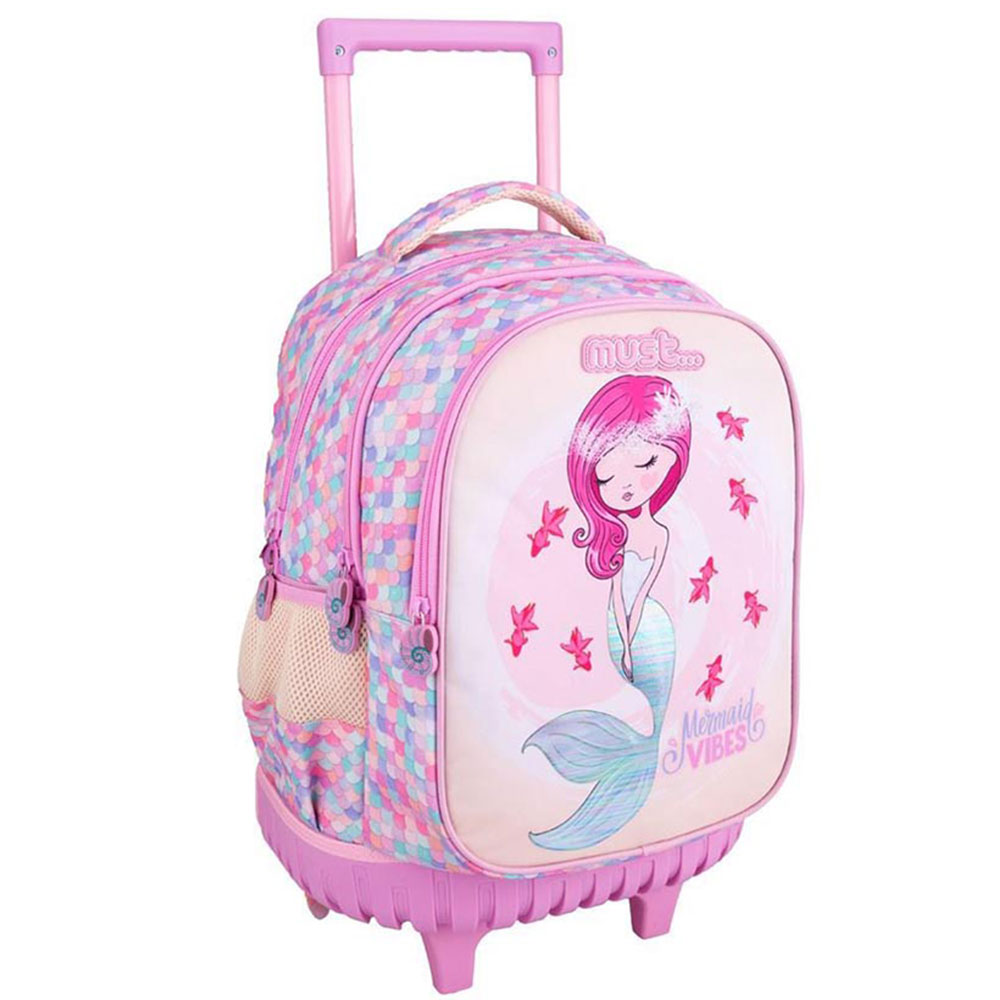 Τσάντα τρόλεϊ δημοτικού Must Mermaid vibes 3 θέσεων ροζ (000585843)
