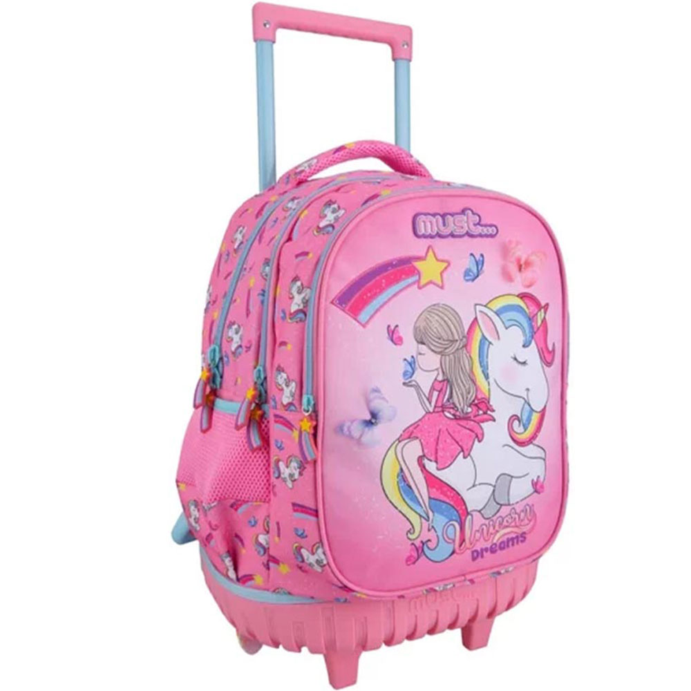 Τσάντα τρόλεϊ δημοτικού Must Unicorn dreams 3 θέσεων ροζ (000585851)