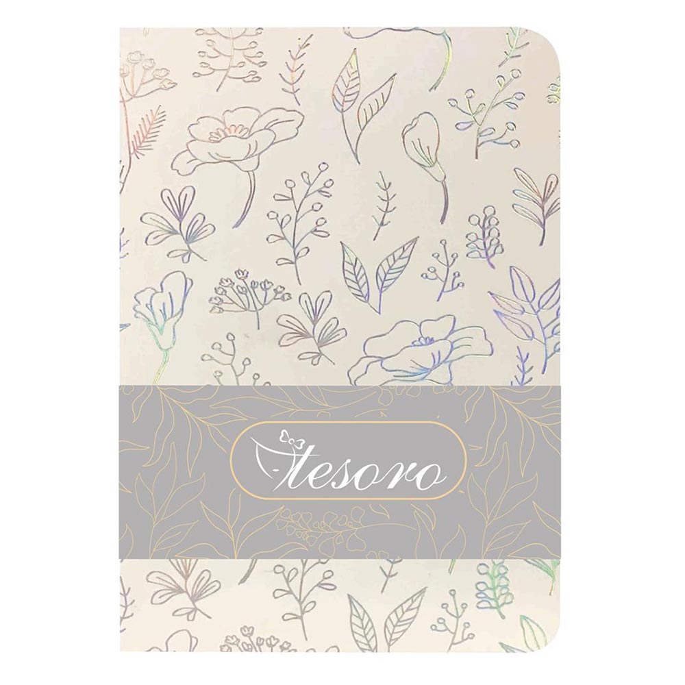 Σημειωματάριο Tesoro με ιριδίζοντα λουλούδια ριγέ 17X24cm 120 φύλλα (000582345A)