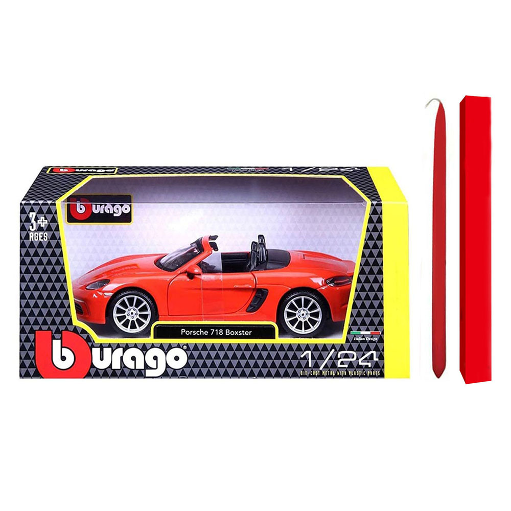 Παιχνιδολαμπάδα συλλεκτικό αυτοκίνητο μεταλλικό Bburago 1:24 Porsche 718 Boxster, orange (18-21087A)