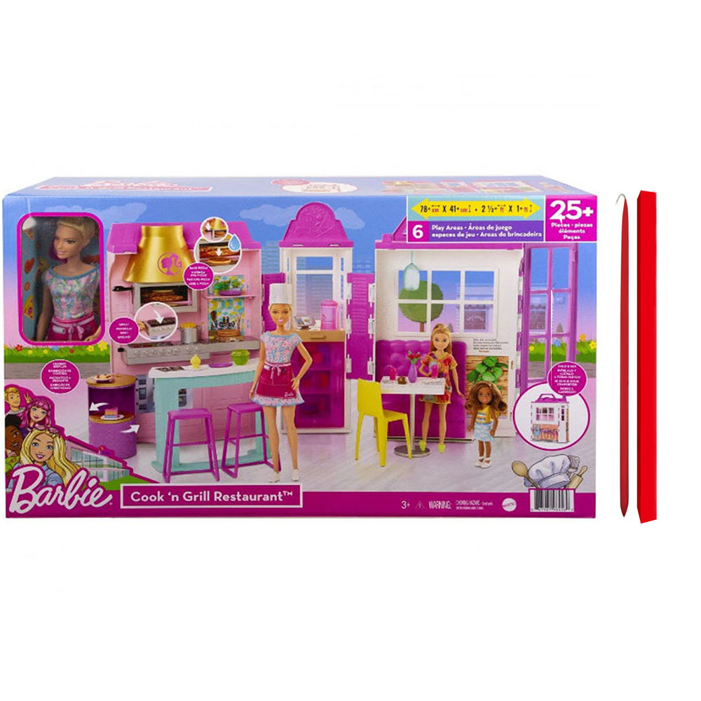 Παιχνιδολαμπάδα  Barbie Mattel cook 'n restaurant- εστιατόριο (HBB91A)
