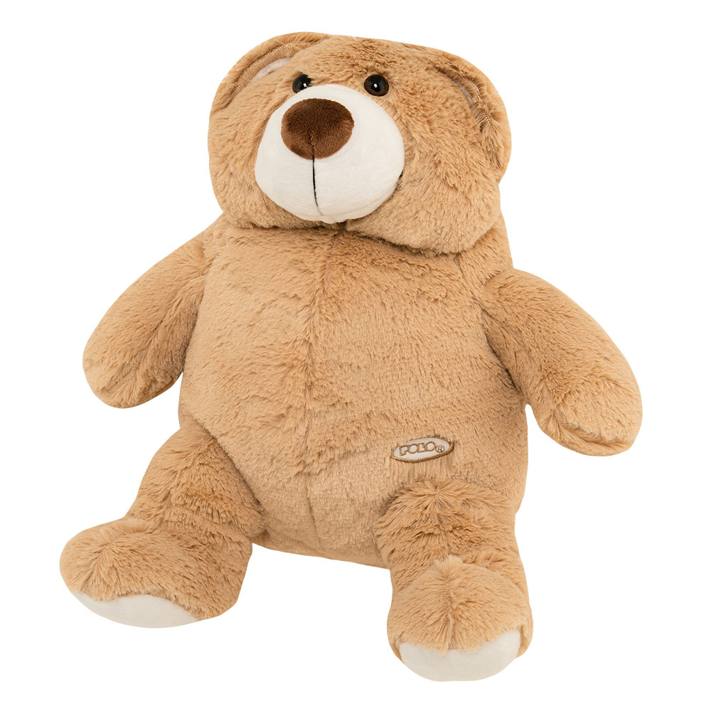 Τσάντα πλάτης νηπίου λούτρινο polo lindo bear,αρκουδάκι 1 θήκη καφέ 2024 (901053-8307)