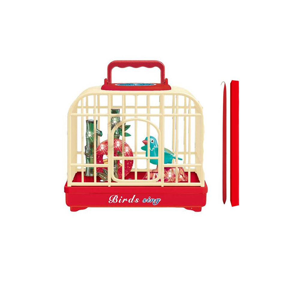 Παιχνιδολαμπάδα πουλί σε κλουβί Luna κόκκινο ( 000622152A)